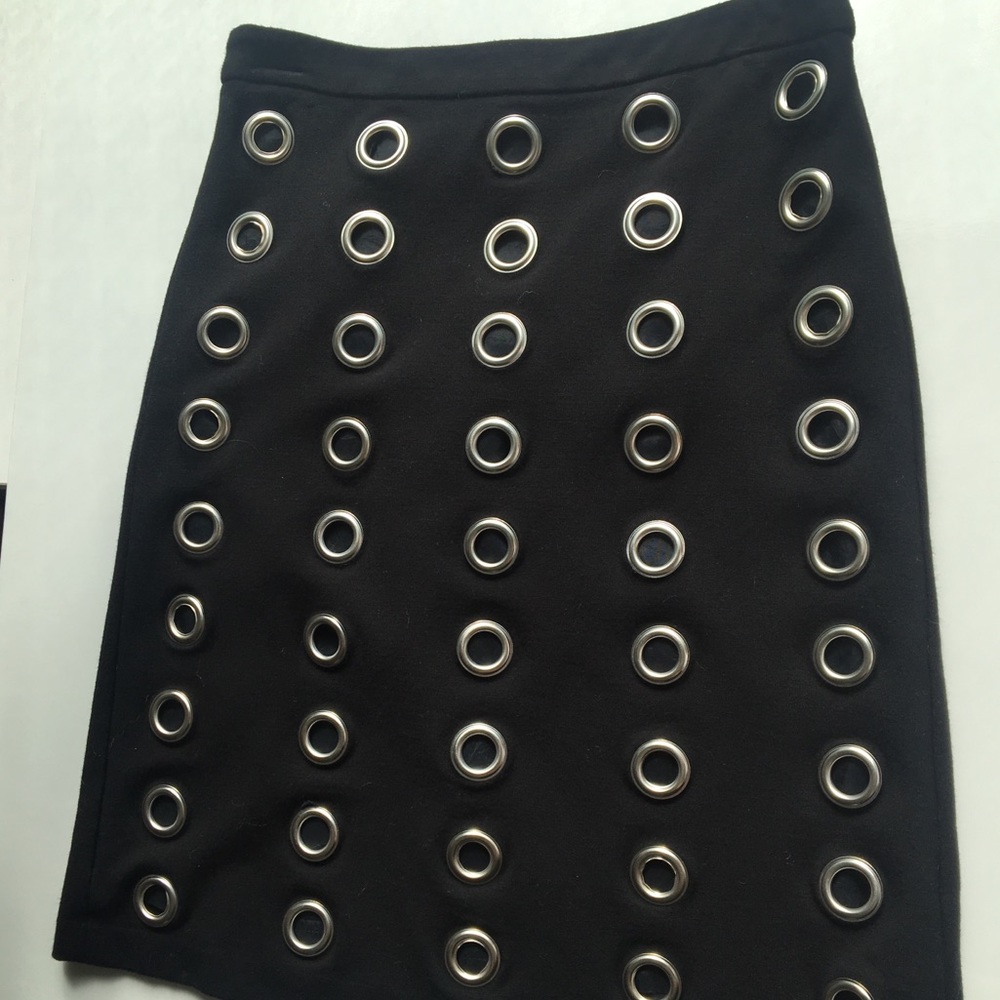 Carmen Marc Valvo Black grommet skirt size XS